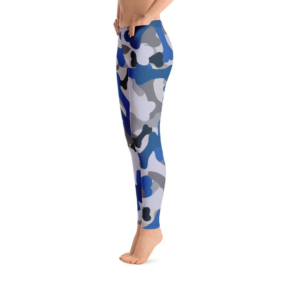 Bone Camo Blue Leggings