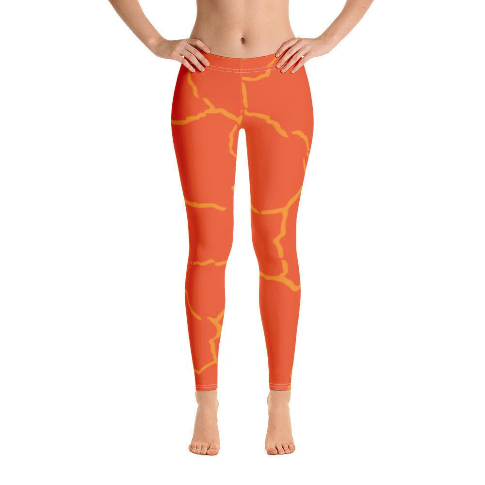 Smash Crackle Orange Leggings