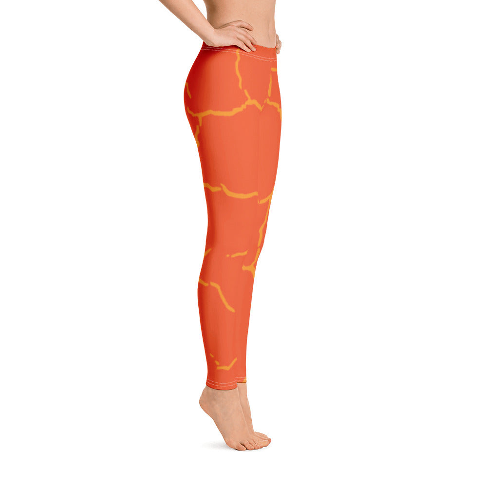 Smash Crackle Orange Leggings