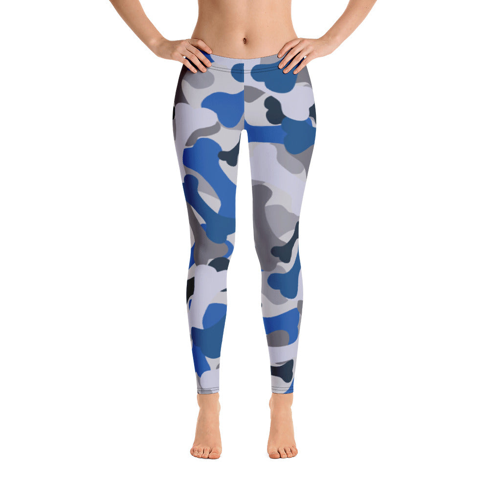 Bone Camo Blue Leggings